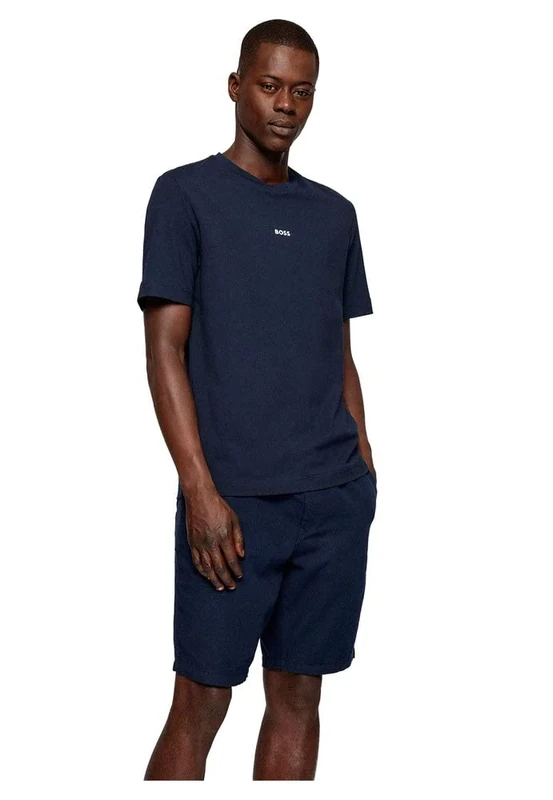 BOSS Mens TChup Logo-Print T-Shirt in Stretch Cotton