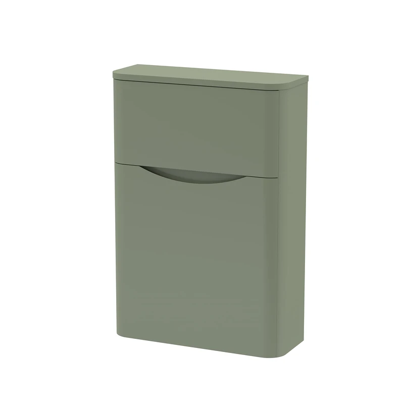 nuie SML841 Lunar Modern Bathroom Floor Standing WC Toilet Unit (Concealed Cistern and Pan Not Included), 550mm, Satin Green