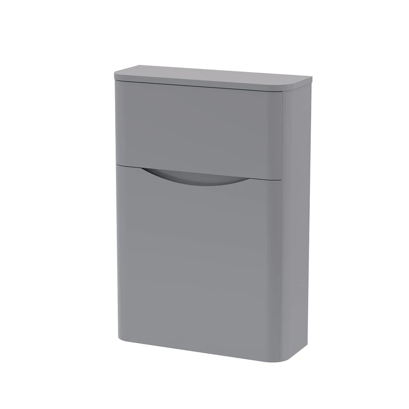 nuie SML241 Lunar Modern Bathroom Floor Standing WC Toilet Unit (Concealed Cistern and Pan Not Included), 550mm, Satin Grey