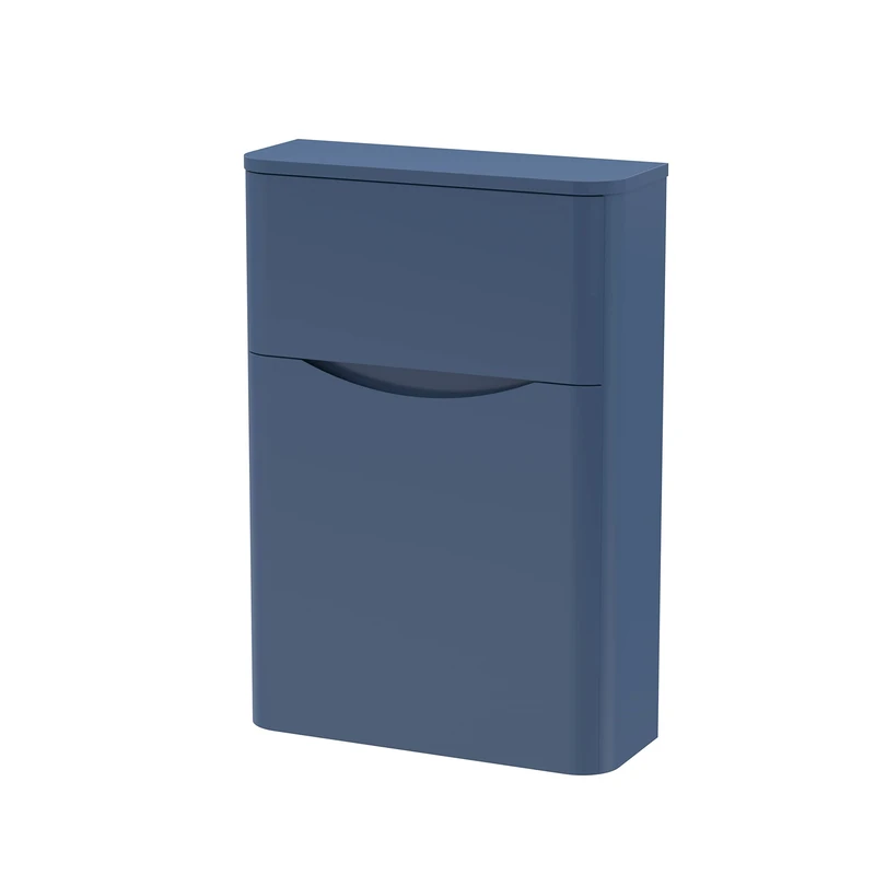 nuie SML341 Lunar Modern Bathroom Floor Standing WC Toilet Unit (Concealed Cistern and Pan Not Included), 550mm, Satin Blue