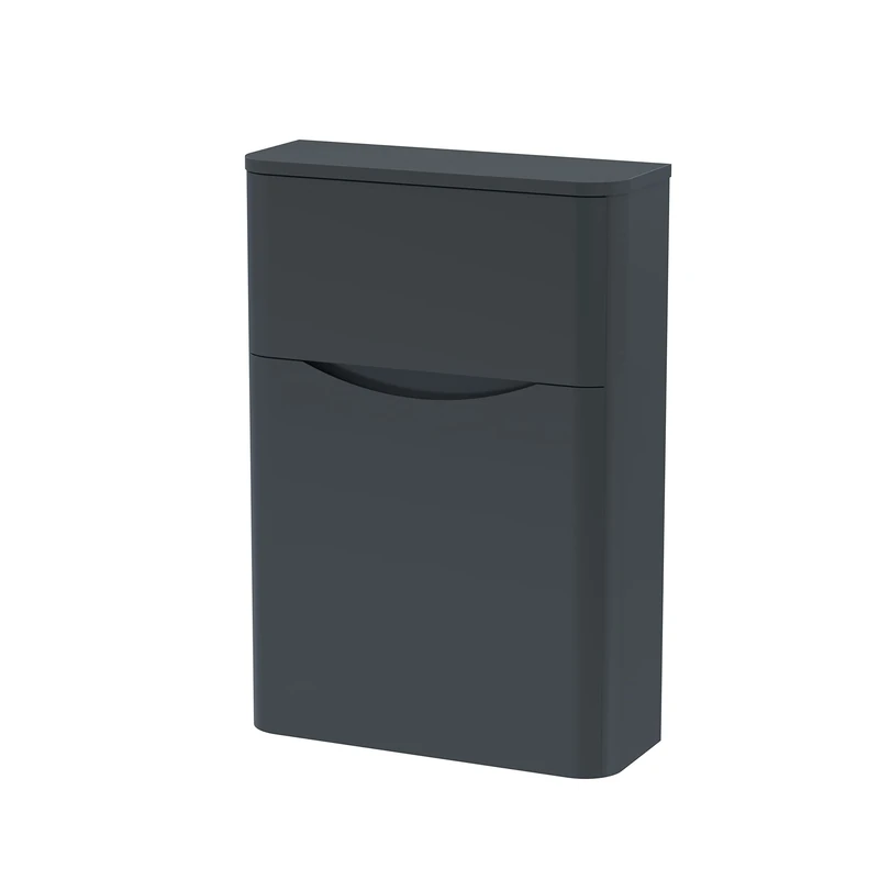 nuie SML1441 Lunar Modern Bathroom Floor Standing WC Toilet Unit (Concealed Cistern and Pan Not Included), 550mm, Satin Anthracite