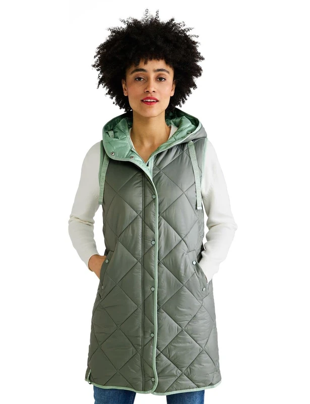 STREET ONE Women's A220170 Long Vest, Dark Desert Mint, 36
