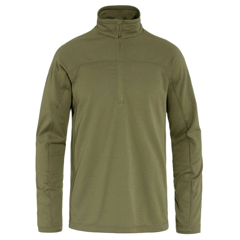 Fjallraven 87113-620 Abisko Lite Fleece Half Zip M Sweatshirt Men's Green Size XS