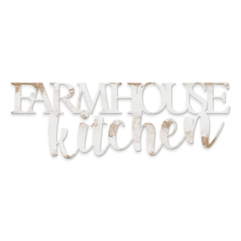 Declea Wall Mural for Kitchen Wooden Written for Hanging Farmhouse, Ideal for Kitchen - Home Furnishings Restaurants and Clubs, Decorative Writing in Wood Handmade - Image 1