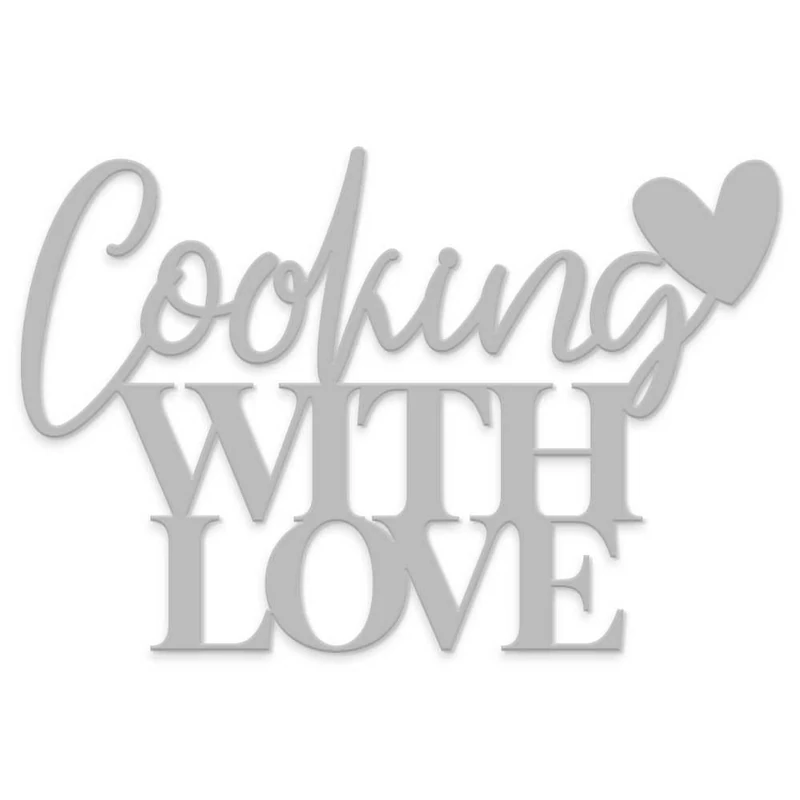 Declea Cooking with Love Wooden Hanging Lettering - Ideal for Kitchen - Home Decoration Kitchen Restaurants & Clubs, Decorative Wood Handwritten