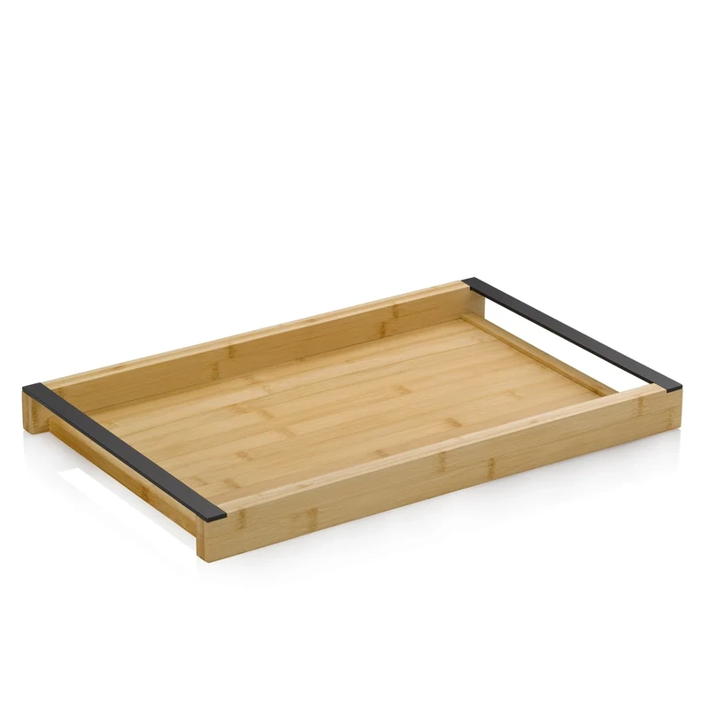 kela Kiril Metal Serving Tray, Light Brown, 54 cm x 34.5 cm - Image 1