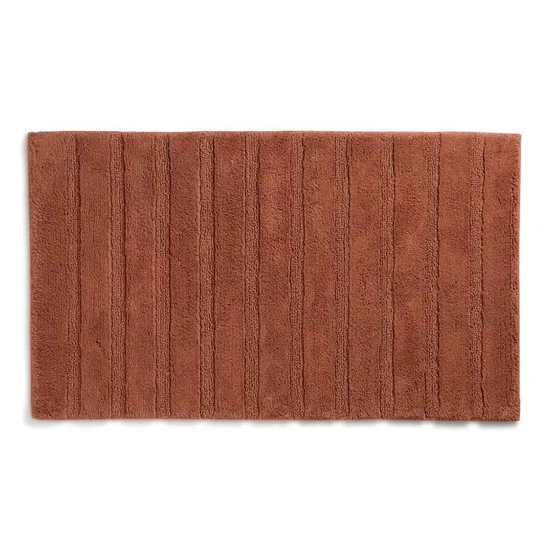 kela Megan Bath Mat 80 cm x 50 cm 100% Cotton Terracotta Non-Slip Washable up to 30 °C Suitable for Underfloor Heating 23589