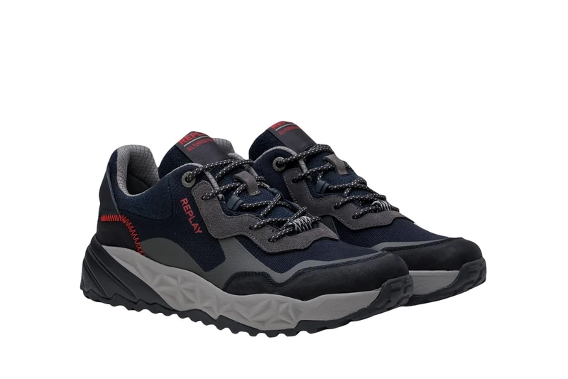 REPLAY Men's GMS34 .000.C0002T Sneaker, Navy Grey 194, 5.5 UK