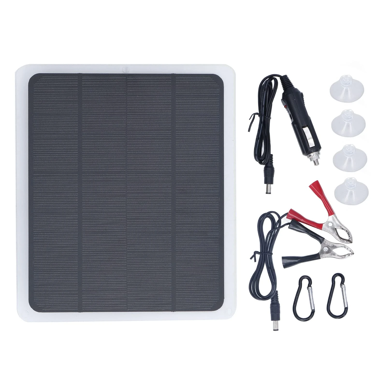 Solar Car Battery Charger, 20W 12V Portable Solar Panel Power Backup Kit Waterproof Solar Panel Trickle Charging Kit with Alligator Clip Adapter for Car, Boat, Automotive, Motorcycle, RV