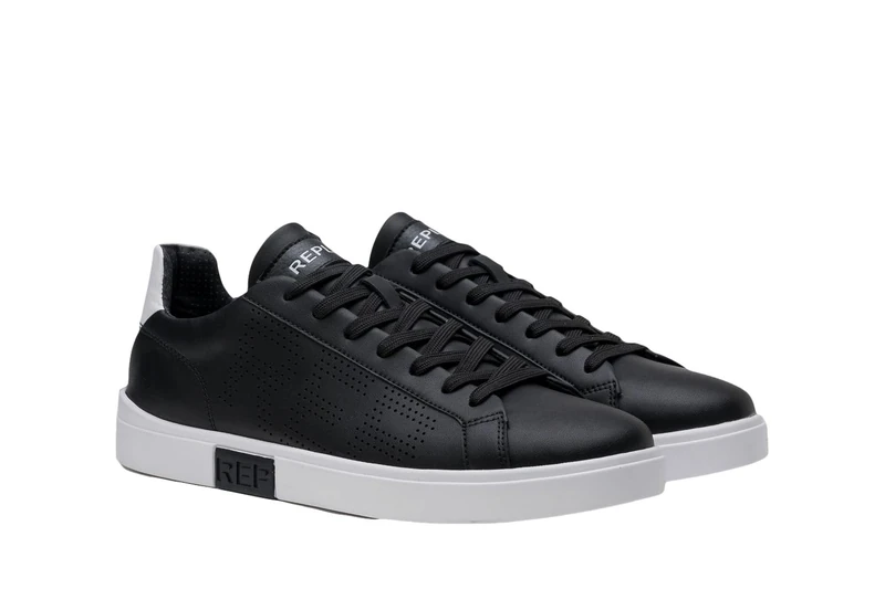 REPLAY Men's GMZ3P .000.C0014L Sneaker, Black White 008, 9.5 UK