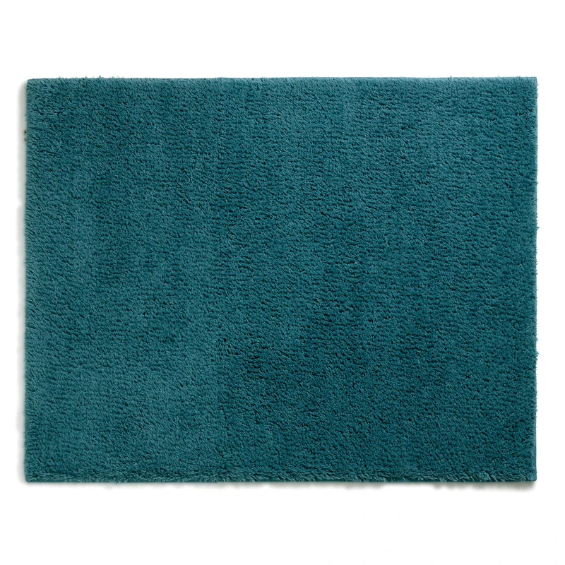 kela Maya Non-Slip Bath Mat, 55 x 65 x 1.5 cm, Petrol, Washable, Recycled Polyester, Fluffy Bath Mat