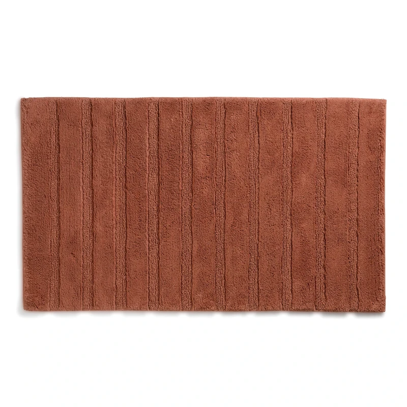 kela Megan 23590 Bath Mat 100 cm x 60 cm 100% Cotton Terracotta Non-Slip Washable up to 30 °C Suitable for Underfloor Heating