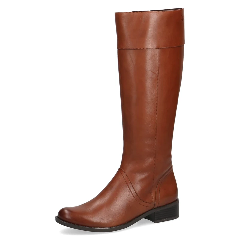 CAPRICE Women's high boots with heel leather elegant, Brown (Cognac Nappa), 8 UK