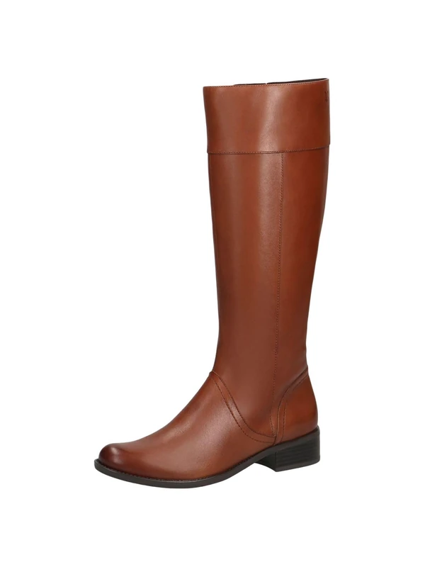 CAPRICE Women's high boots with heel leather elegant, Brown (Cognac Nappa), 6 UK