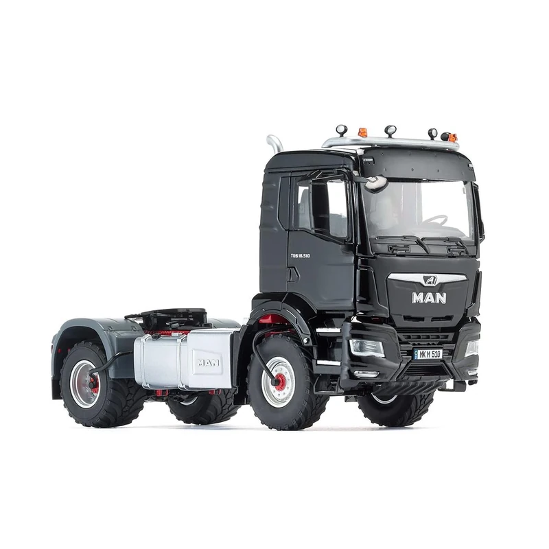 WIKING 077651 MAN TGS 18.510 4x4 BL 2-Axel Tractor, Model Truck, 1:32, Metal/Plastic, For Ages 14+, Multiple Features, Incl. Tyre Pressure Control System, Swivelling Radiator Grille, Black
