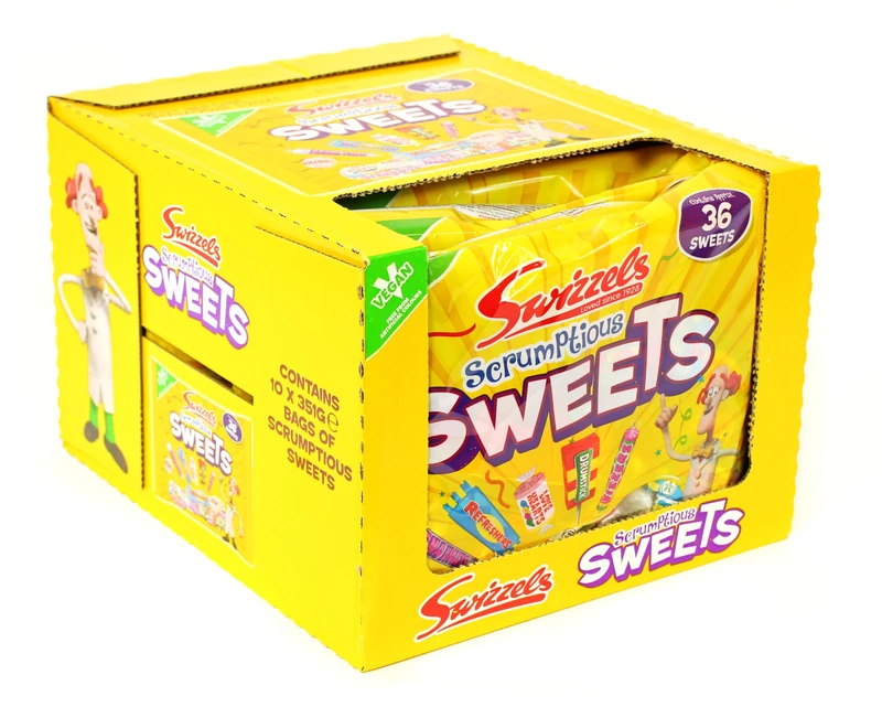 Swizzels Scrumptious Sweets Mixed Bag A Large Selection of Mouthwatering Chewy Sweets and Lollipops Vegan Friendly Multipack 10x 351g bags