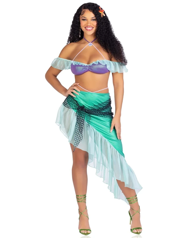 Leg Avenue 87168 10125 3 Pc Spellbound Mermaid Costume With Cute Sea Star Hair Clip, Multicolored, XS - Image 1