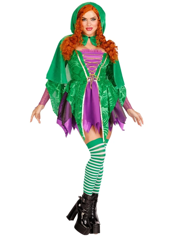Leg Avenue 87177 31402 2 Pc Crafty Spellcaster Witch Costume With Cape, Purple/Gre, M - Image 1