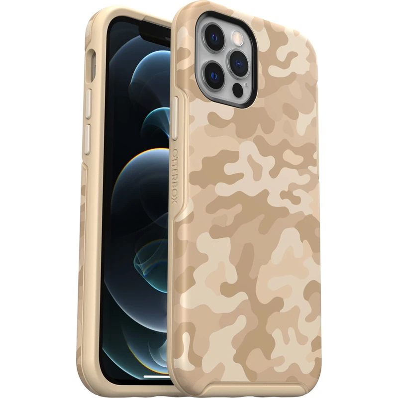 OtterBox Symmetry Case for Apple iPhone 12/iPhone 12 Pro, Shockproof, Drop proof, Protective Thin Case, 3x Tested to Military Standard, SAND STORM
