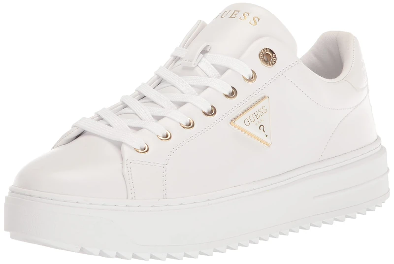 GUESS Women's Denesa Sneaker, White 145, 6.5 UK