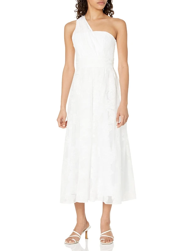 Shoshanna Women's Marinique Dress, Optic White, 10 - Image 1