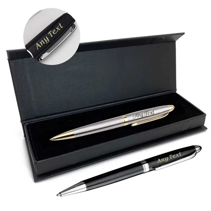 EDSG Personalised Pen for Men Women Pens Gift Business Him Husband Daddy Grandad Engraved Custom with Name Birthday Wedding End of Term Thank You Teachers Gift(Black), 159705