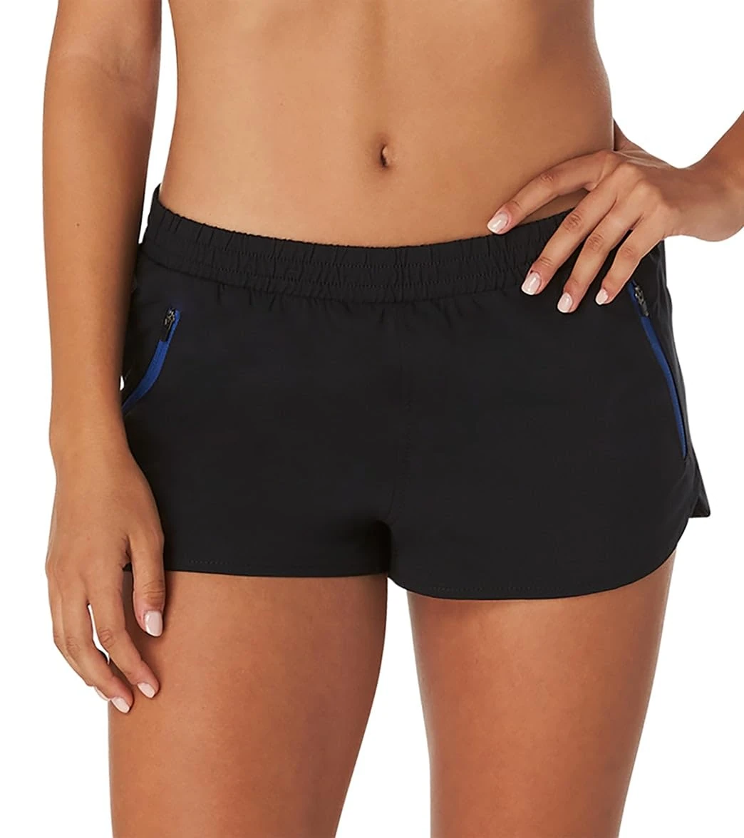 Speedo Women's Swimsuit Bottom Short Length Boardshort Board, Jet Black, X-Small