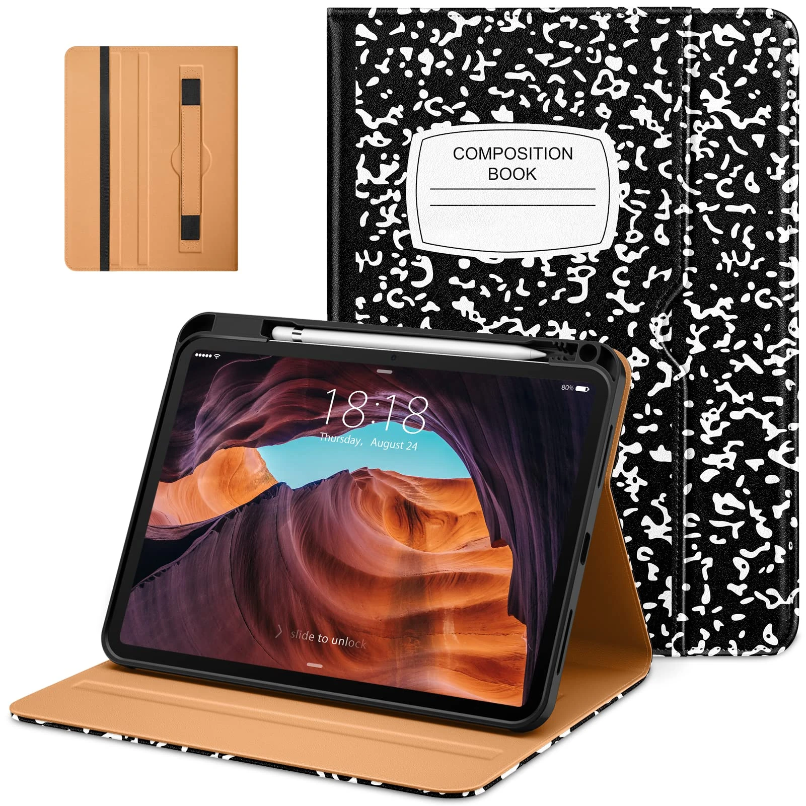 DTTO for iPad (A16) 11th Generation Case 11 Inch 2025, iPad 10th Generation Case 10.9 Inch 2022, Premium Leather Business Folio Stand Cover with Pencil Holder - Auto Wake/Sleep, Book
