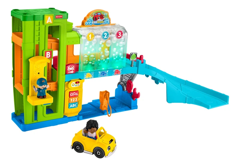 Fisher-Price Little People Car Garage With Smart Stages Content, Light-Up Learning Garage, UK English, for 1-3 Year Olds, Gift for Boys & Girls, HRB33, Multicolor - Image 1