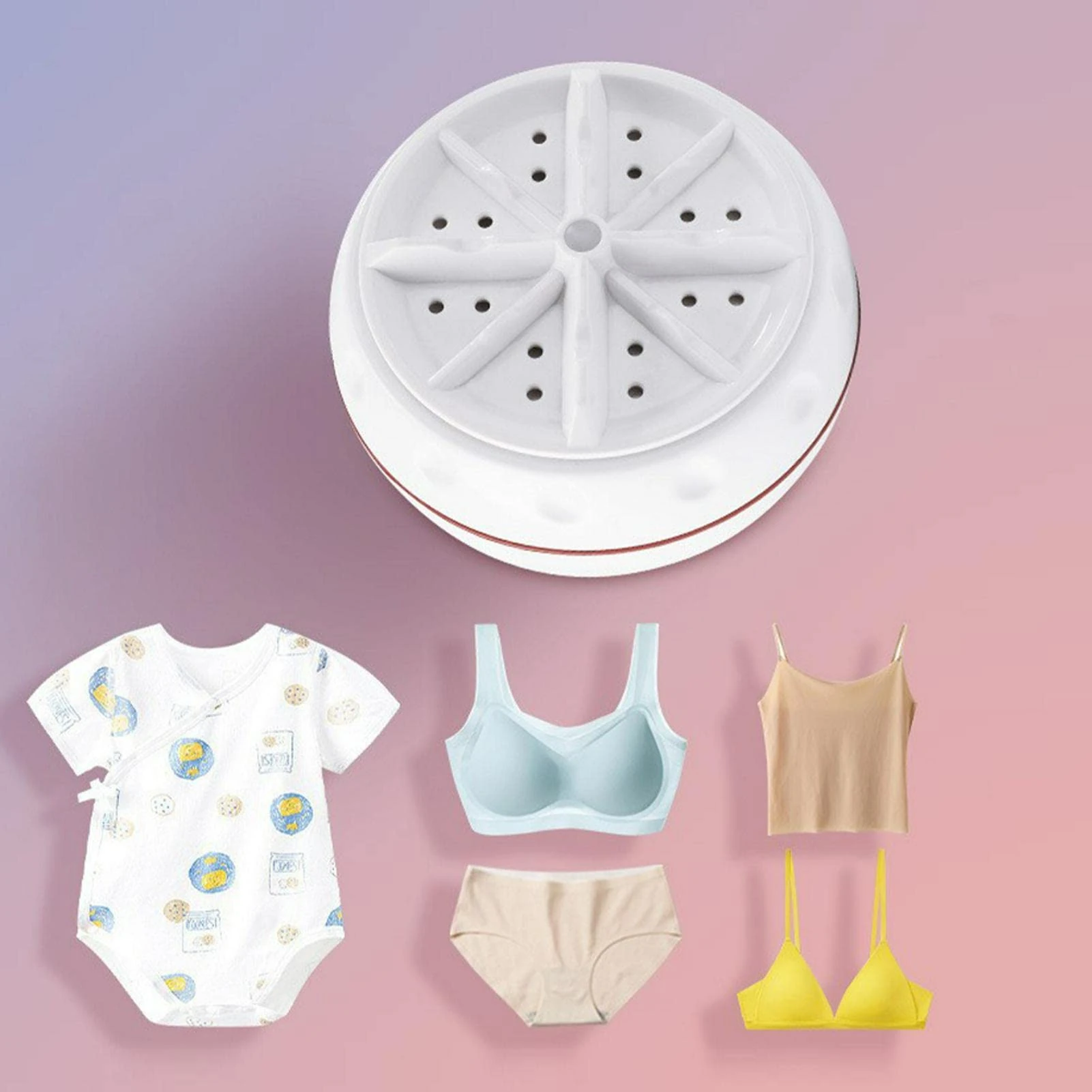 Kisbeibi Portable Washing Machine Mini Washing Turbo Washer,Portable Turbo Washer,Suitable for Travelling,Business Trip,Camping,College Room(White)