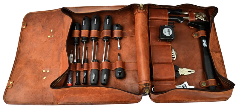 Brüder Mannesmann M29048 Leather Tool Bag 24 Pieces