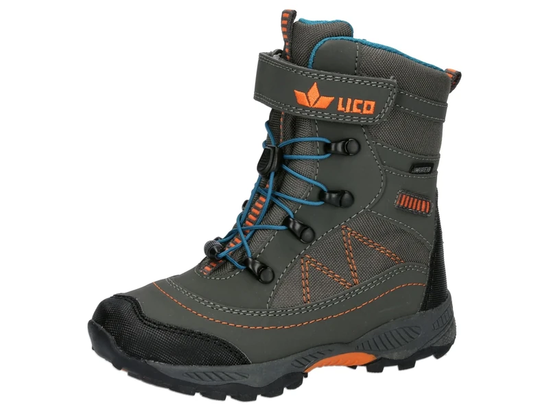 Lico Sundsvall Vs Snow Boot, Grey Petrol Orange, 7.5 UK Child