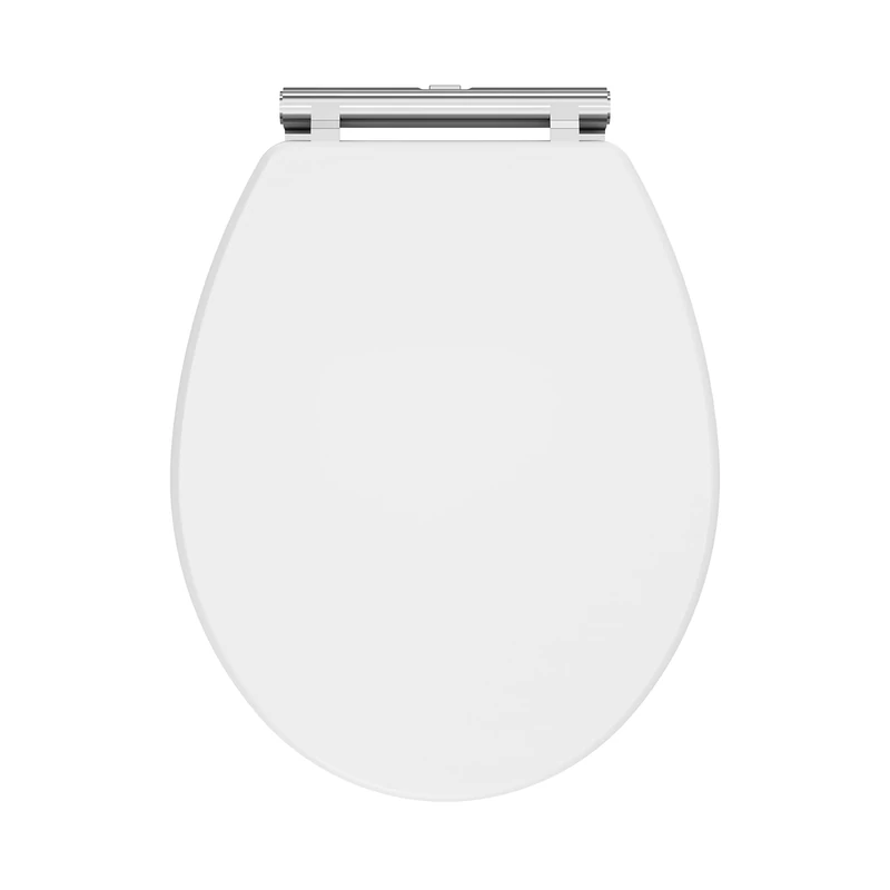 nuie CLA199 Classique Traditional Bathroom Soft Close Wooden Toilet Seat, 451mm, Satin White