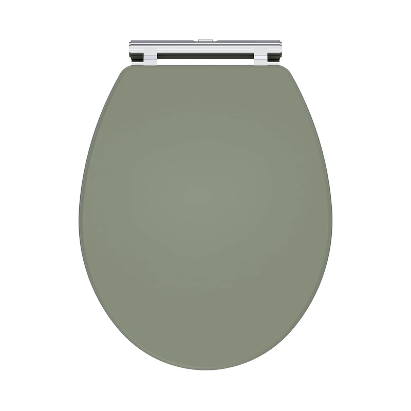 nuie CLA899 Classique Traditional Bathroom Soft Close Wooden Toilet Seat, 451mm, Satin Green