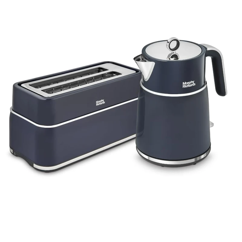 Morphy Richards Signature Kettle and Toaster Set, 1.5L Fast Boil Matte Finish Signature Kettle, 2 Slot Variable Browning Toaster, Matching Set, 3KW/1750W, Blue, 100703 | 245703