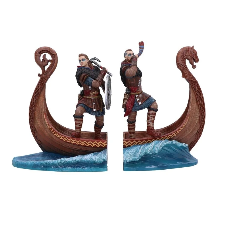 Nemesis Now Officially Licensed Assassin's Creed Valhalla Bookends, Brown, 31cm
