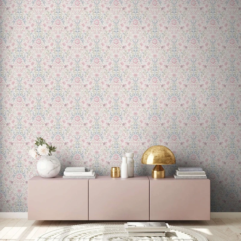 A.S. Création Maison Charme 390753 Non-Woven Wallpaper Floral Cream Blue Pink Green 10.05 m x 0.53 m Made in Germany