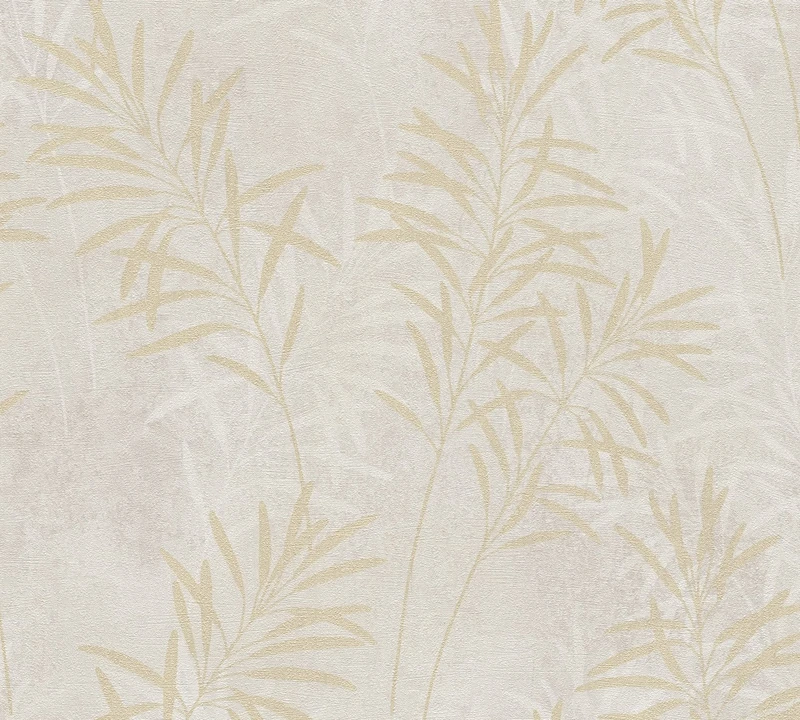 A.S. Création Floral Cream Grey Gold Terra 389193 Non-Woven Wallpaper Plants 10.05 m x 0.53 m Made in Germany