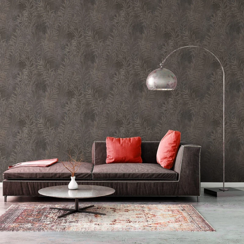 A.S. Création Floral Grey Beige Metallic Terra 389191 Non-Woven Wallpaper Plants 10.05 m x 0.53 m Made in Germany