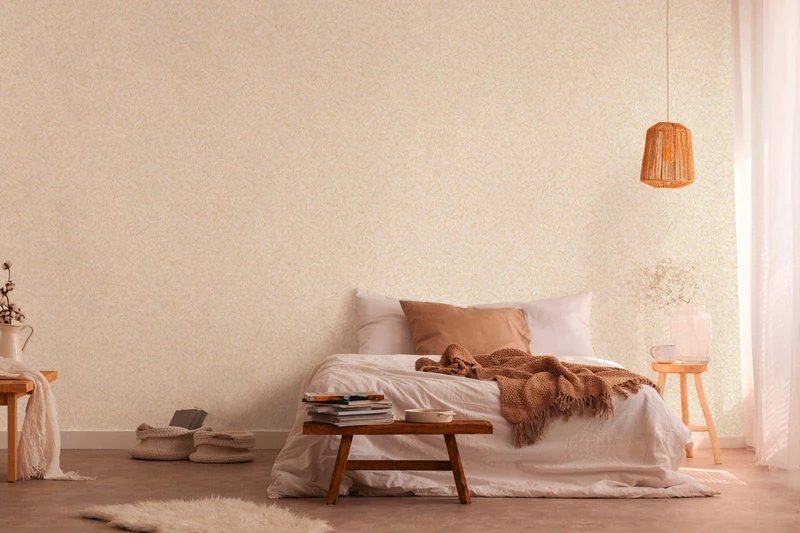 A.S. Création Terra 389204 Non-Woven Wallpaper Branches 10.05 m x 0.53 m Made in Germany Floral Design Cream Beige Yellow