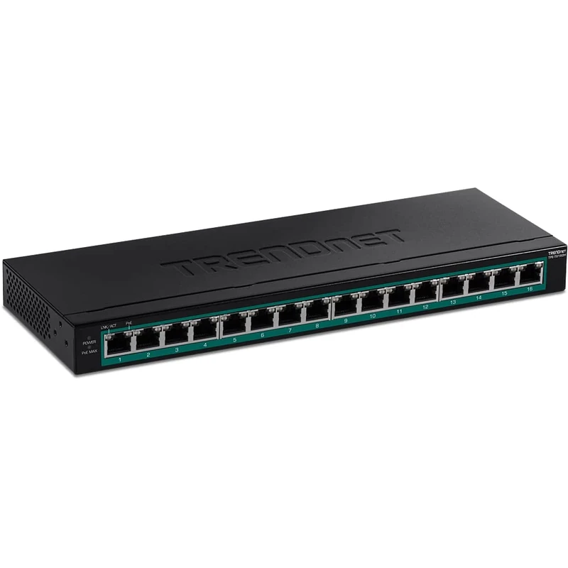 TRENDnet TPE-TG160H 16-Port Gigabit PoE+ Switch(123W)