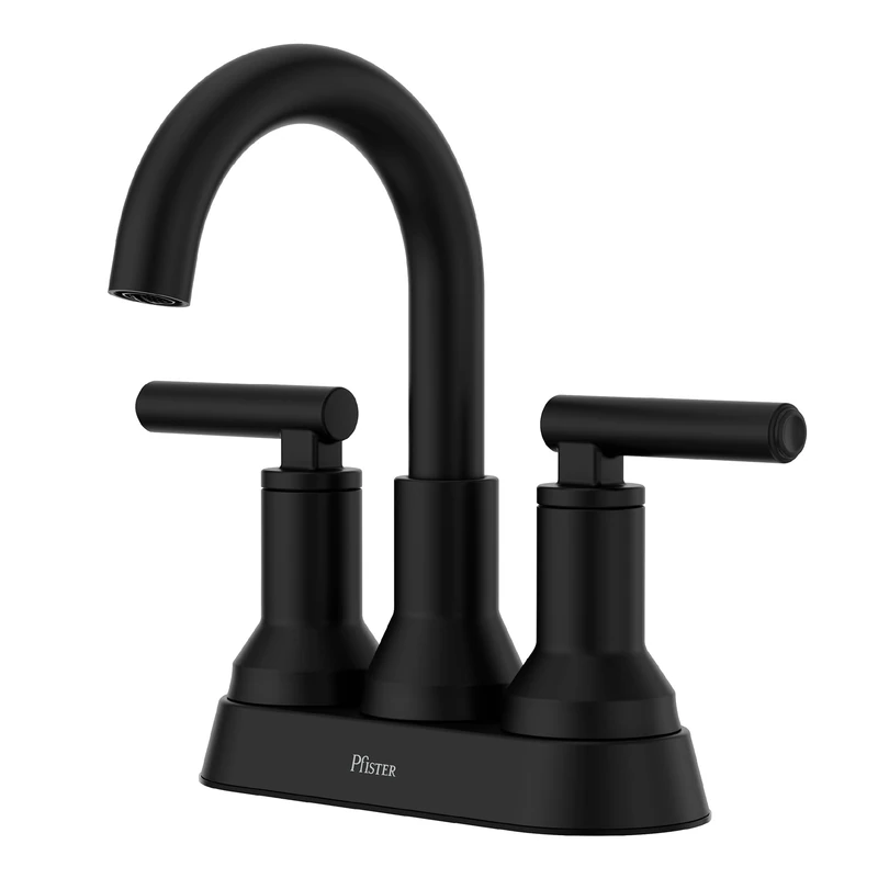 Pfister Capistrano Bathroom Sink Faucet, 4-Inch Centerset, 2-Handle, 3-Hole, Spot Defense Matte Black Finish, LF048CSOSDB