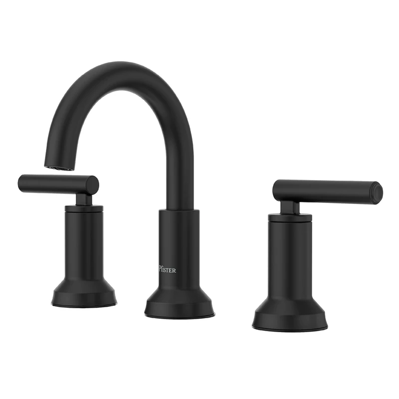 Pfister Capistrano Bathroom Sink Faucet, 8-Inch Widespread, 2-Handle, 3-Hole, Spot Defense Matte Black Finish, LF049CSOSDB