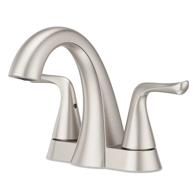 Pfister Willa Bathroom Sink Faucet, 4-Inch Centerset, 2-Handle, 3-Hole, Spot Defense Brushed Nickel Finish, LF048MALGS