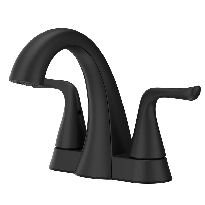 Pfister Willa Bathroom Sink Faucet, 4-Inch Centerset, 2-Handle, 3-Hole, Spot Defense Matte Black Finish, LF048MALSDB