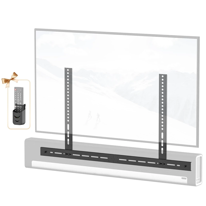 Upgrade Height Adjustable Soundbar TV Mount for Sonos Playbar Mount Under or Above TV with Hardware Kits Easy to Install, Black
