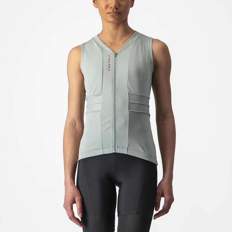 CASTELLI 4523043-346 Anima 4 Sleeveless Women's T-Shirt Defender Green/Persian RED S