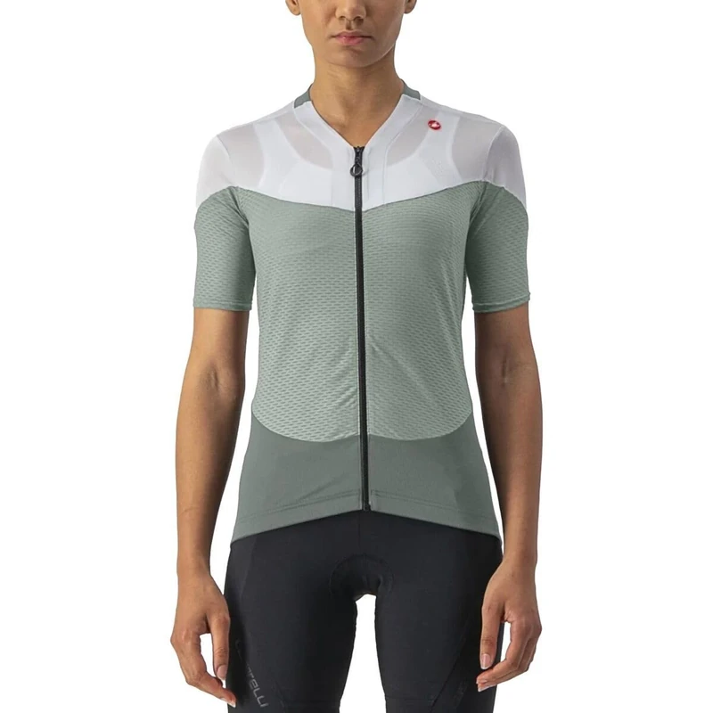 CASTELLI 4523040-346 Gradient Color Block Jersey Women's T-Shirt Defender Green/Ivory M
