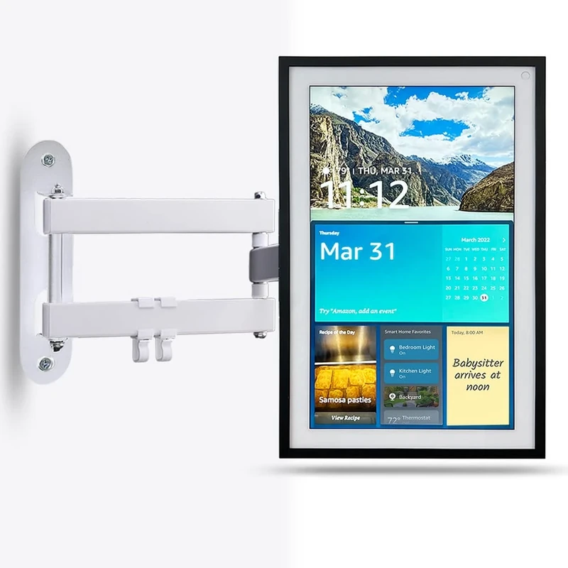Wall Mount for Echo Show 15 and 21 | Adjustable Mounting Bracket for Amazon Alexa Show Smart Display | Swivel and Tilt,Easy Installation | White