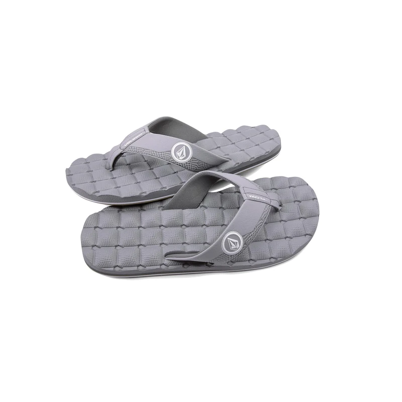 Volcom Men's Recliner Sandal Flip Flop, Light Grey-New, 8 UK